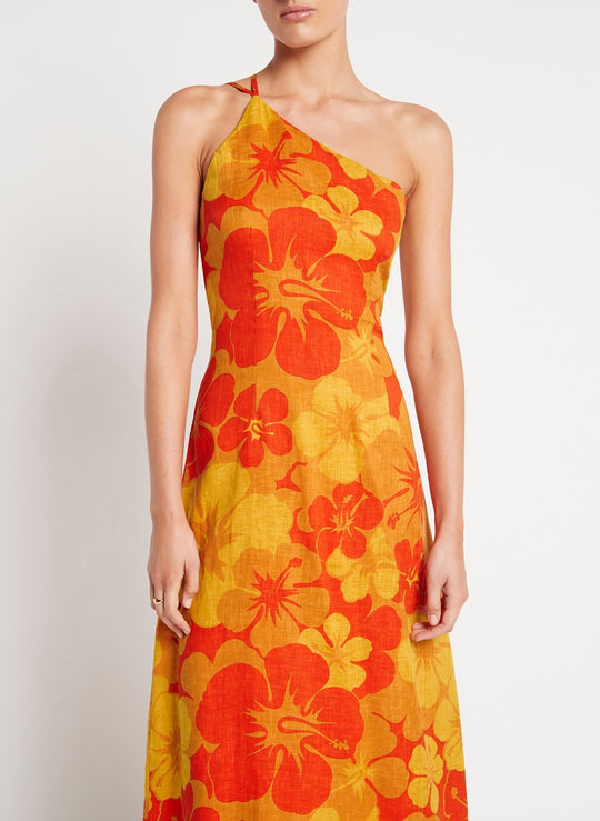 Lined Floral Midi Dress