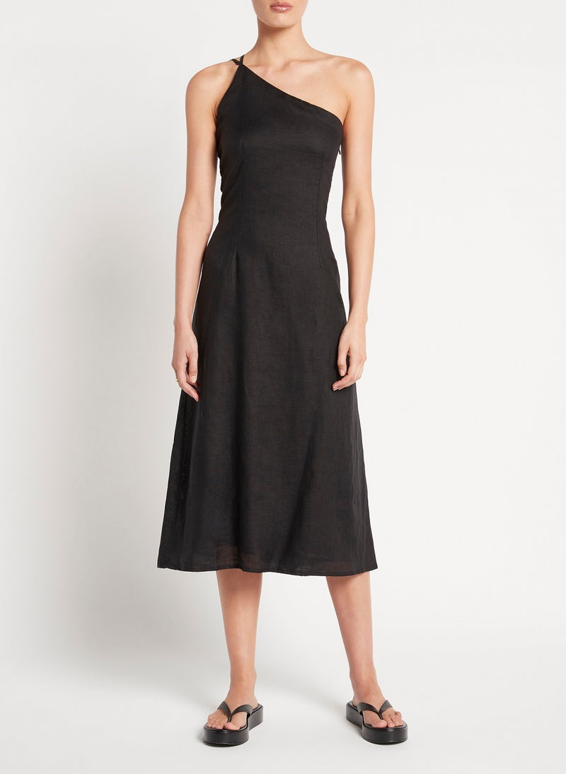 One Shoulder Black Dress