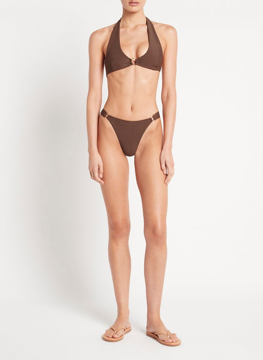 Brown Halter Neck Bikini