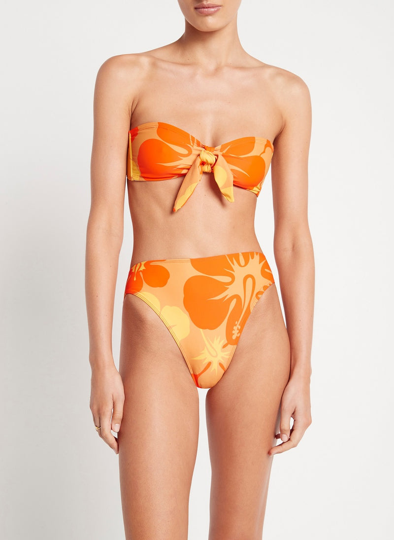 Floral Strapless Bikini Top