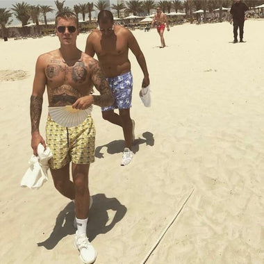 Justin Bieber Wearing Mens Swim Board Shorts