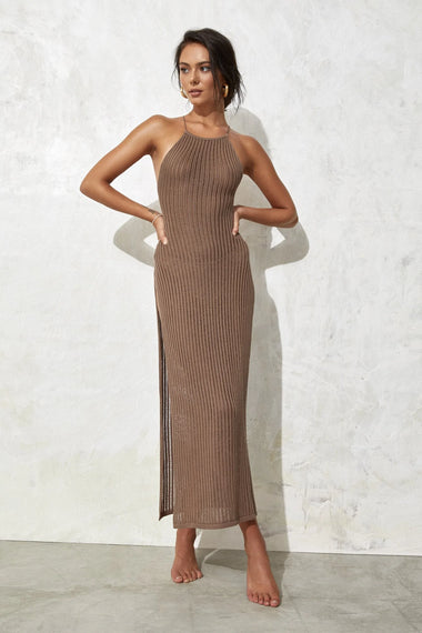 Anahi Dress Mocha - Cover Up