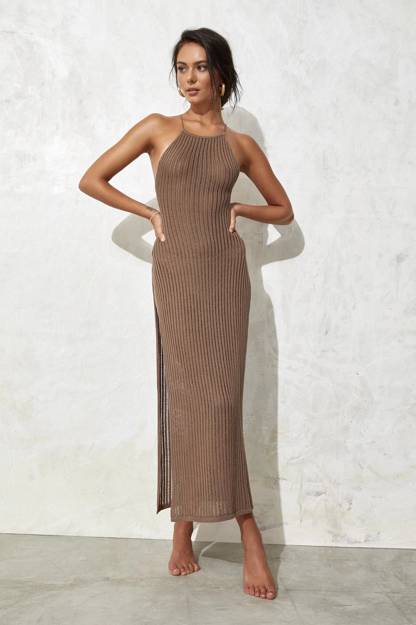 Load image into Gallery viewer, Anahi Dress Mocha - Cover Up
