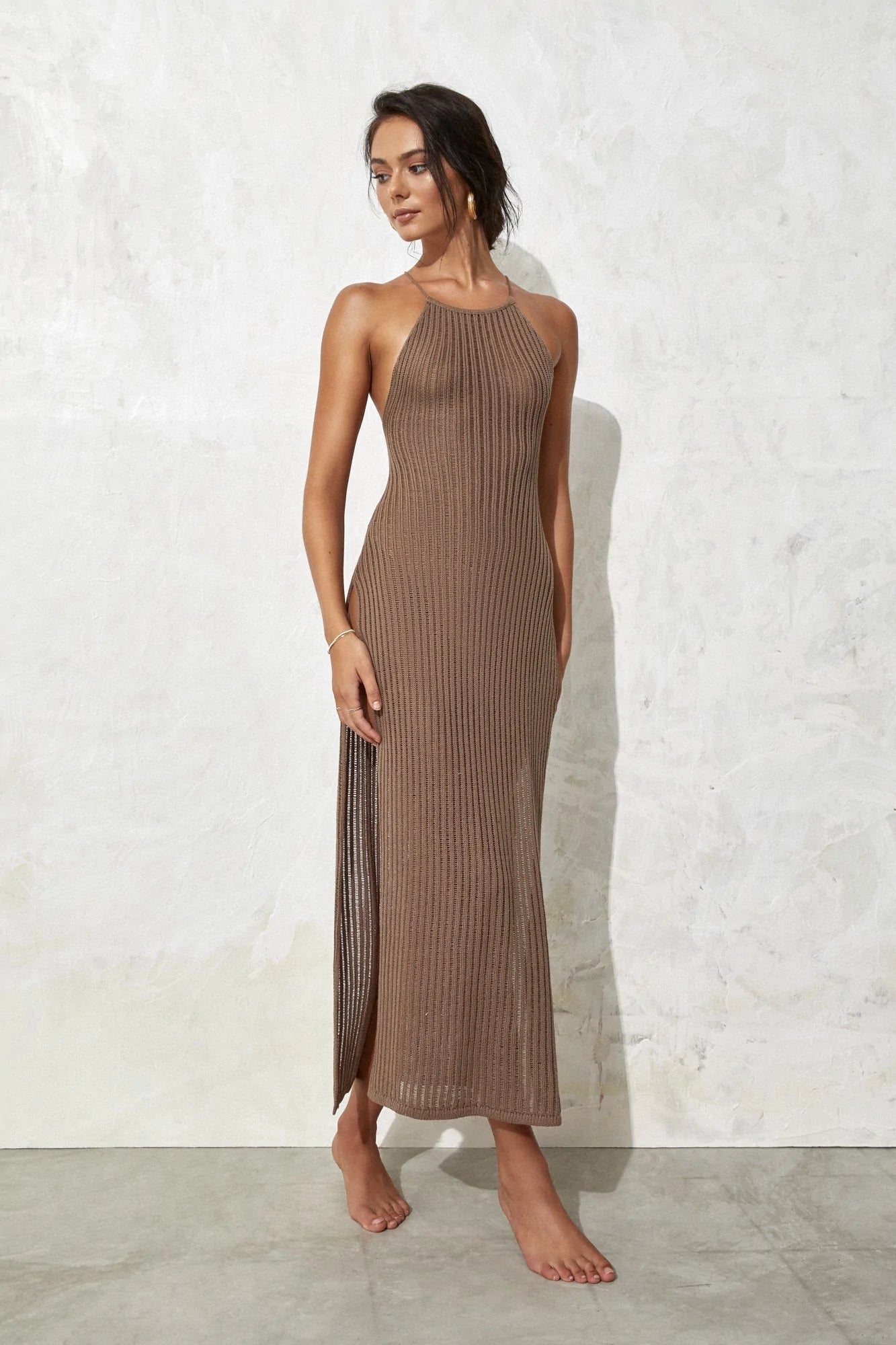 Load image into Gallery viewer, Anahi Dress Mocha - Cover Up
