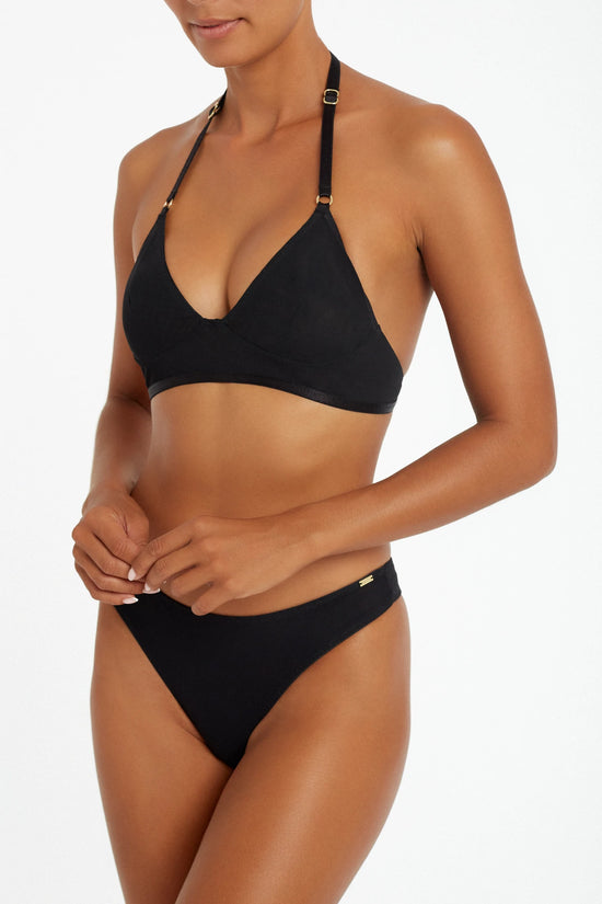 Clover Halterneck Black Mesh