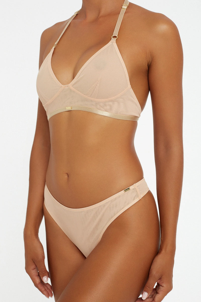 Clover Halterneck Nude Mesh