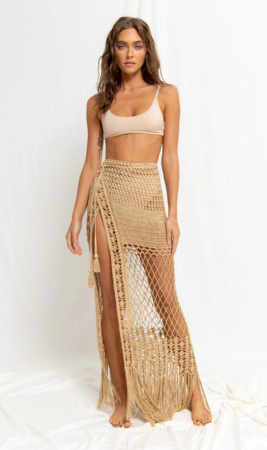Lainey Crop Top Gold - Bikini Top