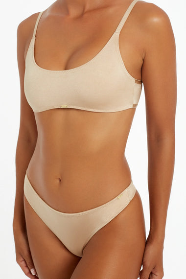 Lainey Crop Top Gold - Bikini Top