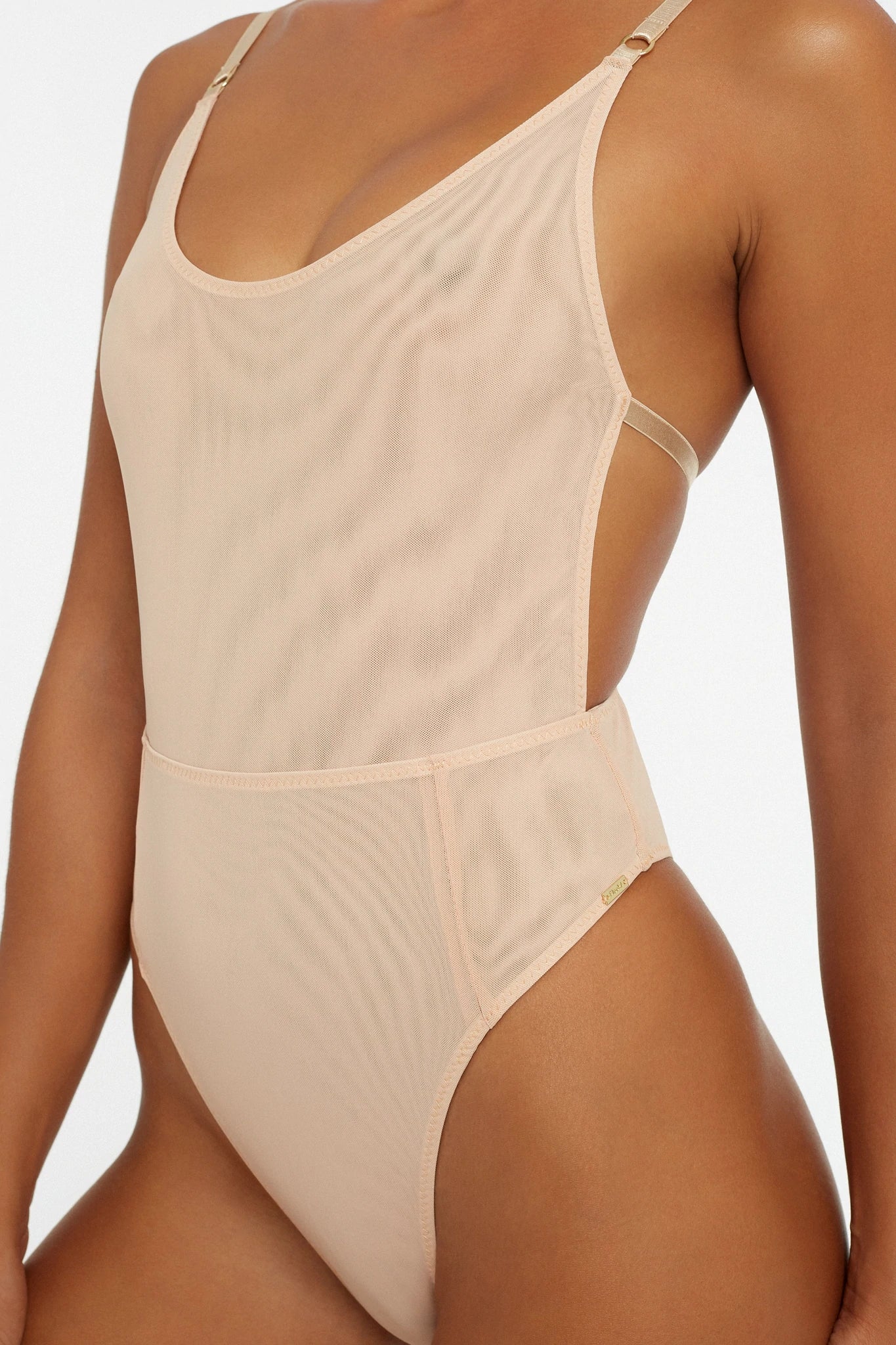 Load image into Gallery viewer, Nightingale Bodysuit Nude Mesh - Bodysuit
