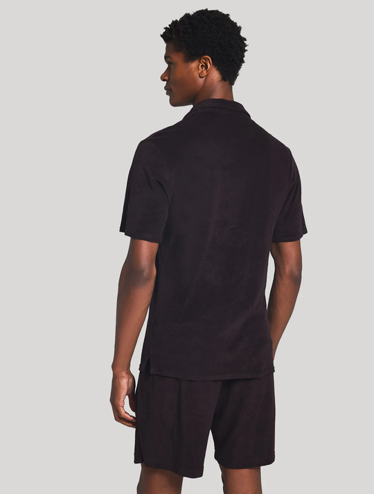 Short sleeved polo shirt in dark oak