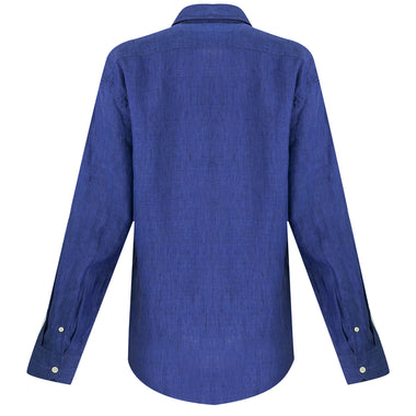 Premium Linen Shirt in Navy Blue - Top