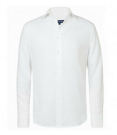 Mens Long Sleeve Linen Shirts in White