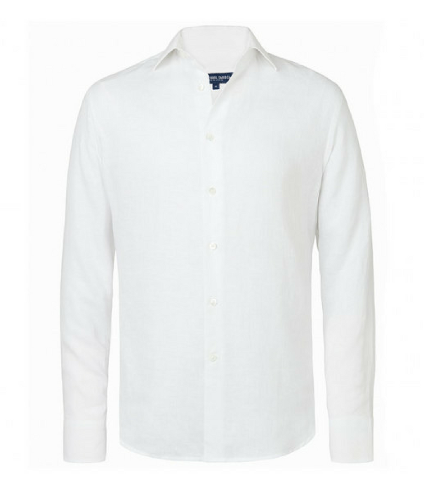 Load image into Gallery viewer, Mens Long Sleeve Linen Shirts in White
