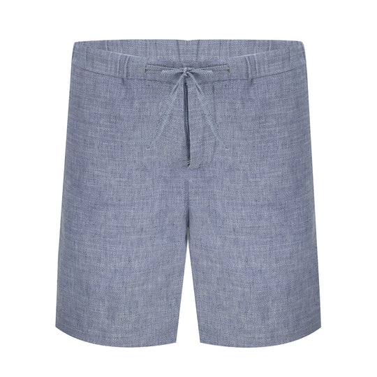 Men’s Linen Shorts in Melange Navy Blue