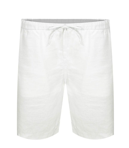 Load image into Gallery viewer, Mens Linen Drawstring Shorts in White
