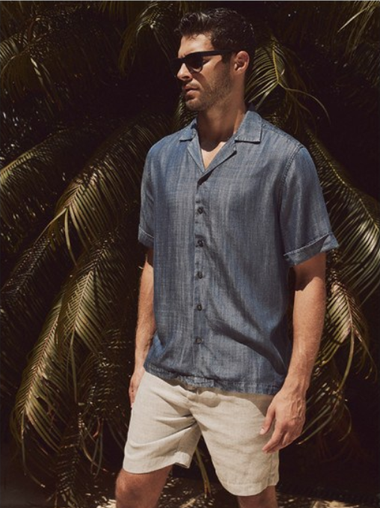 Mens Navy Blue Casual Shirt