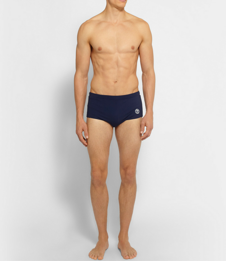 Load image into Gallery viewer, Low Waist Swim Shorts in Navy Blue
