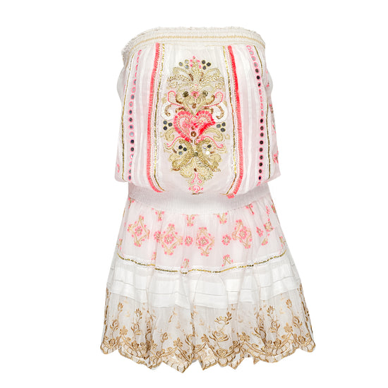 Dress Beach Gold Neon Short White