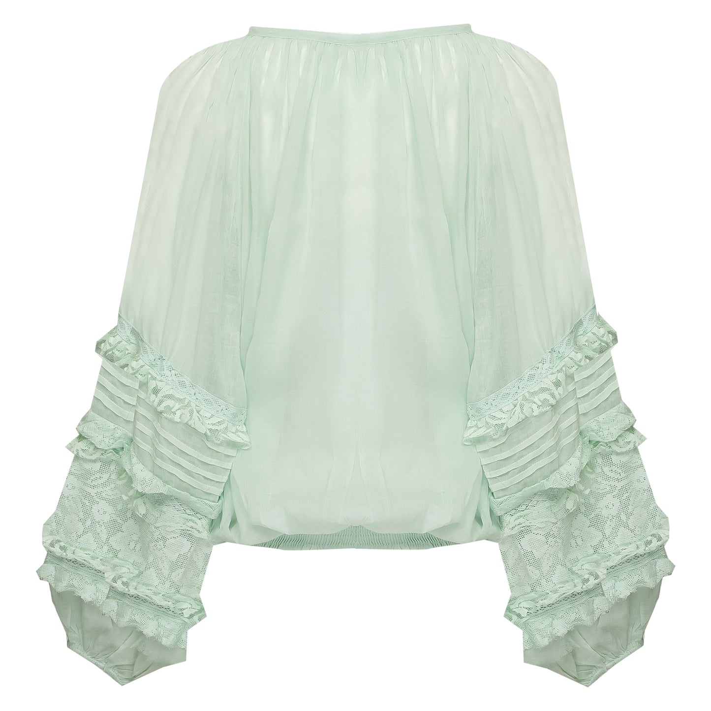 Blouson Lace Decorated Mint/Silver