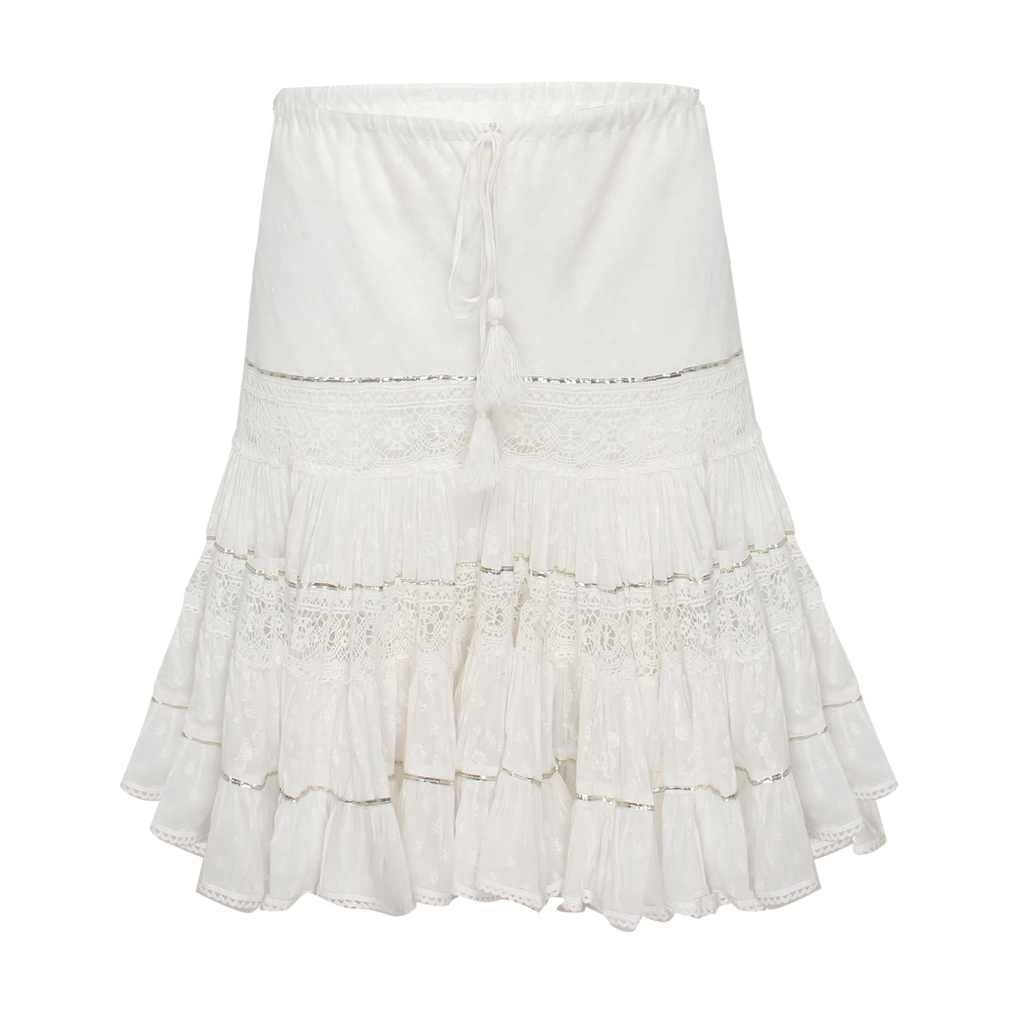 Skirt Dixie Short White/Silver