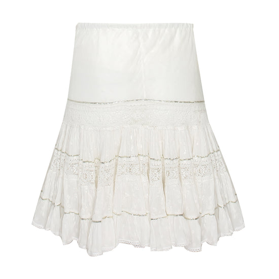 Load image into Gallery viewer, Skirt Dixie Short White/Silver
