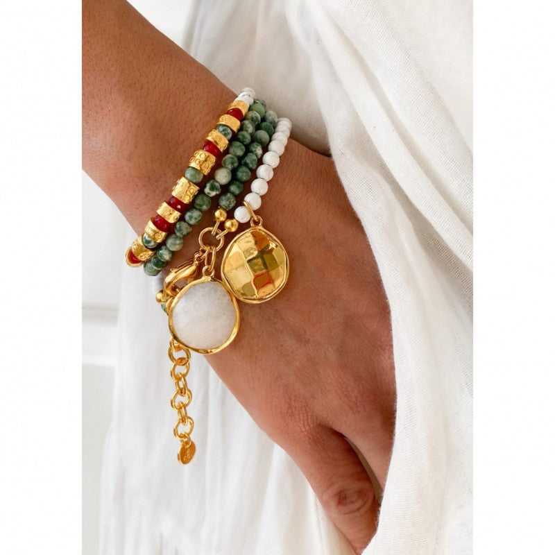 Grace Bohemian Wrap Bracelet - Jade Wrap Bracelet with Charms