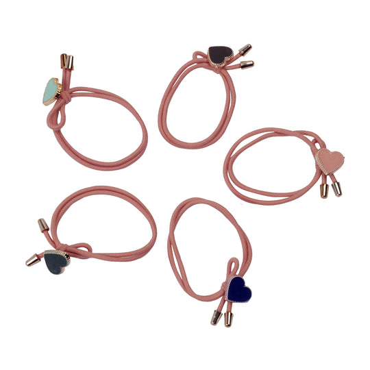 Hair Ties Pink Rope with Heart Shape