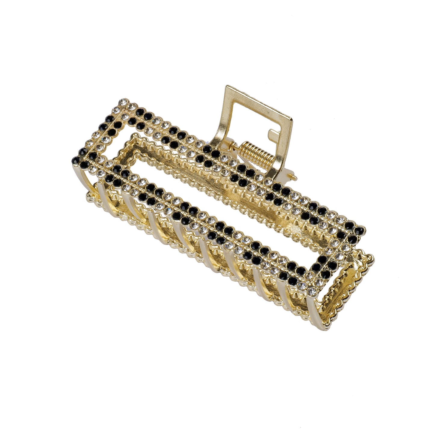 Metal Glitter Rhinestone Rectangle Hair Claw Clip