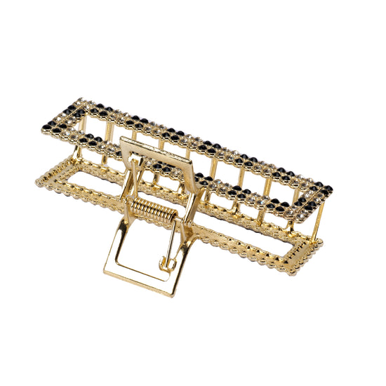 Metal Glitter Rhinestone Rectangle Hair Claw Clip
