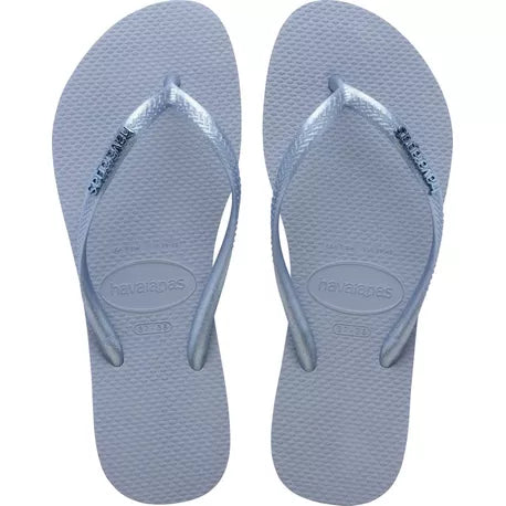 Havaianas Slim Logo Metallic Zwart Ashley Blue