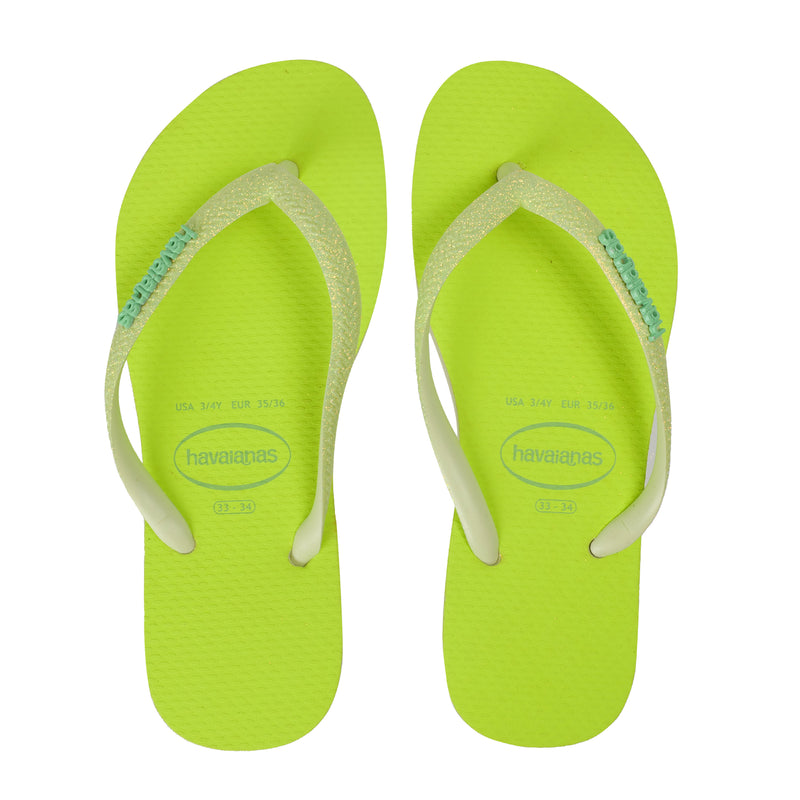 Havaianas Slim Glitter Neon Lime Green
