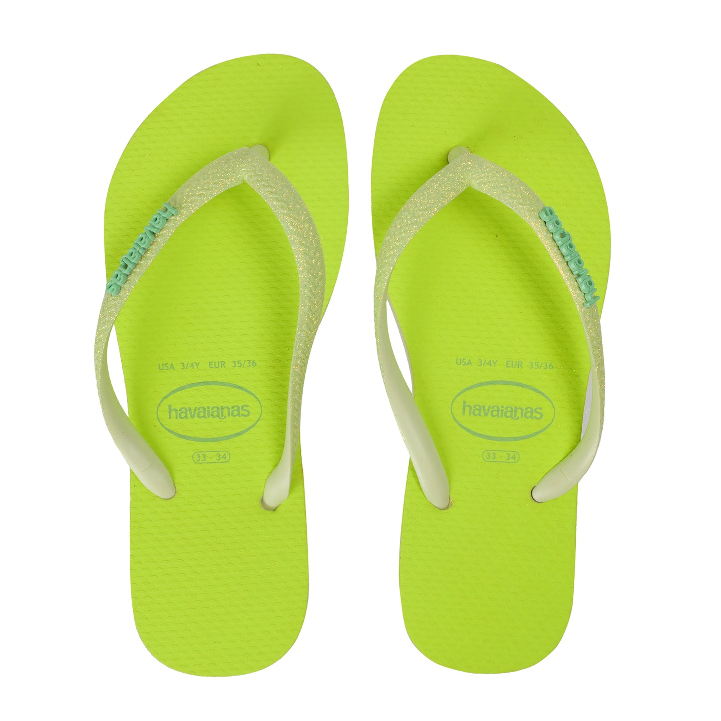 Load image into Gallery viewer, Havaianas Slim Glitter Neon Lime Green - Shoes

