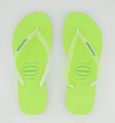 Havaianas Slim Glitter Neon Lime Green - Shoes