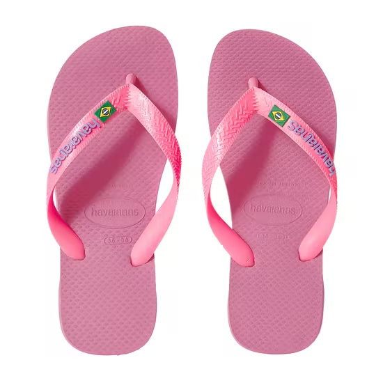 Havaianas Kids Brasil Flip Flops Crystal Rose