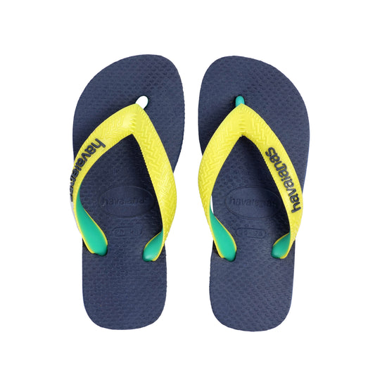 Load image into Gallery viewer, Kids Top Mix Flip Flops Navy/Yellow
