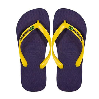Havaianas Kids Brasil Logo Navy Blue/Yellow - Shoes