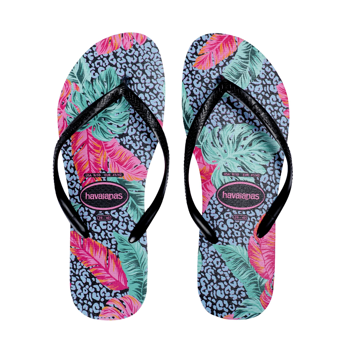 Havaianas slim floral hotsell black