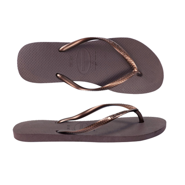 Havaianas Slim Dark Brown/Metal Acoused - Shoes