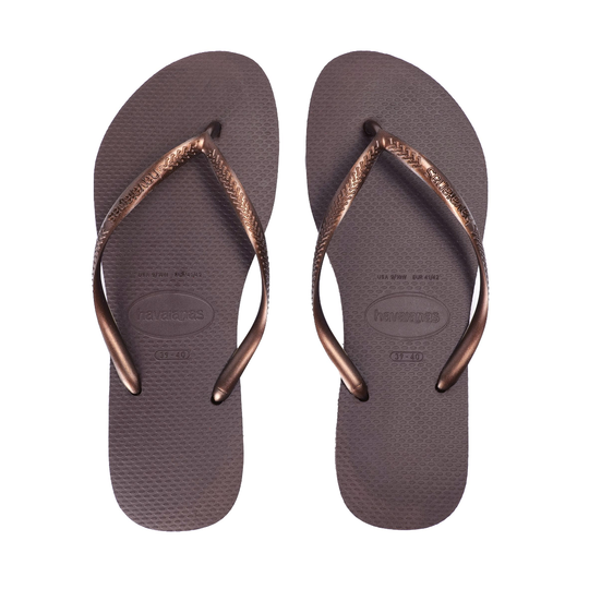 Havaianas Slim Dark Brown/Metal Acoused