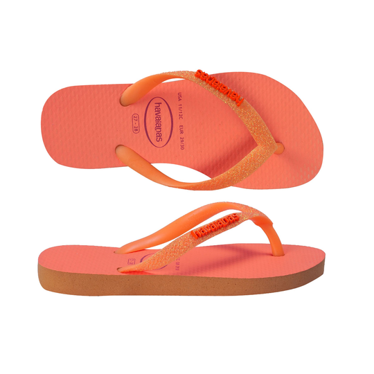 Load image into Gallery viewer, Havainas Slim Glitter Neon Coral Spark
