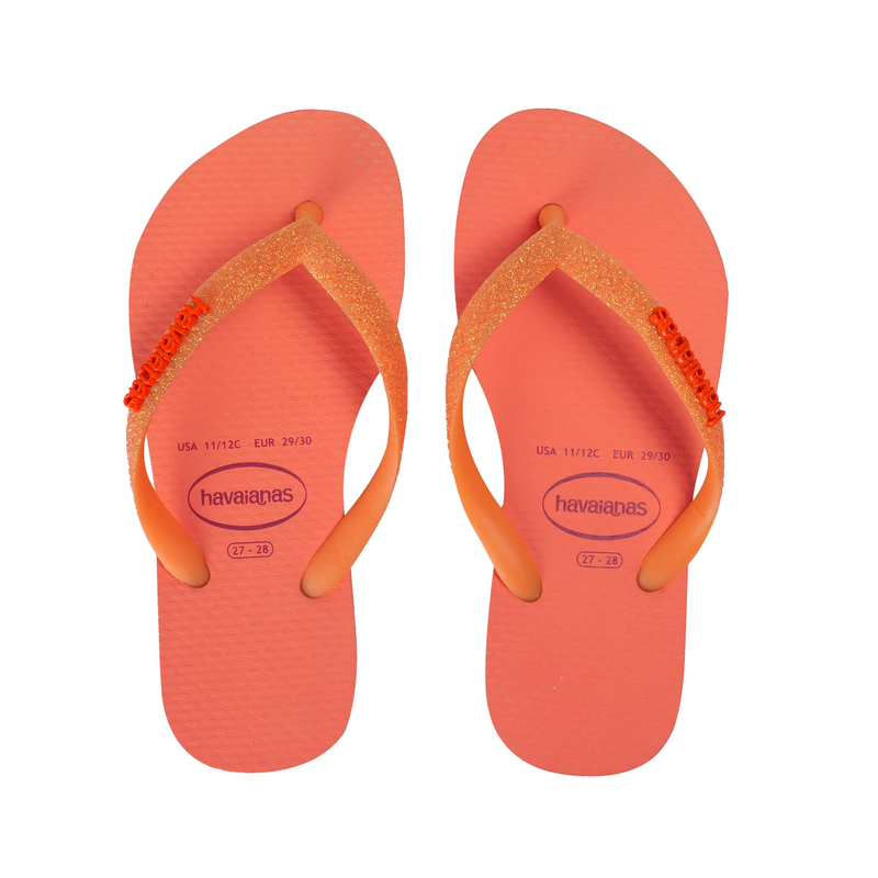 Havainas Slim Glitter Neon Coral Spark