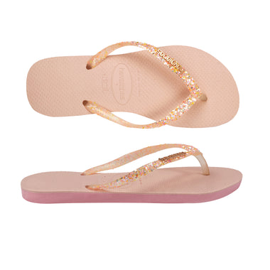 Havaianas Slim Glitter Flourish Rosa Macaroon Pink - Shoes