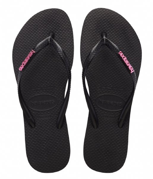 Havaianas Slim Logo Metallic Zwart Black