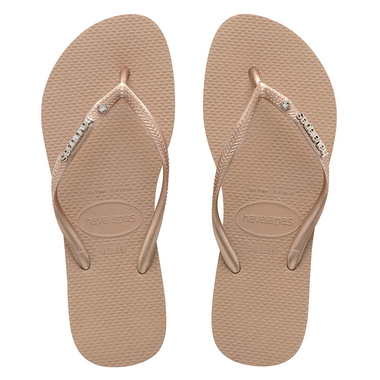 Havaianas Slim Metal Logo And Crystal Rose Gold - Shoes