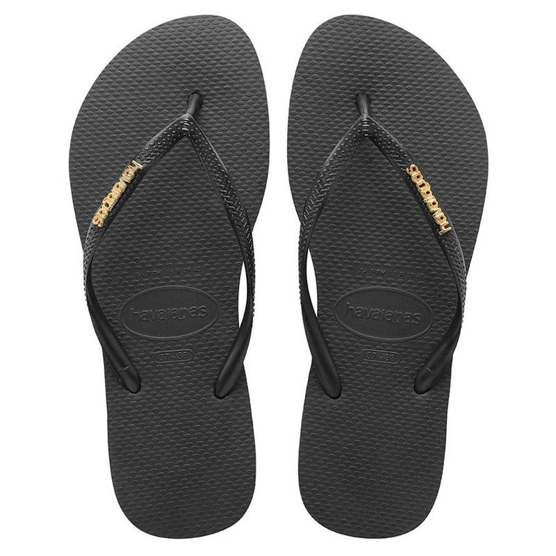 Havaianas Slim Logo Metallic Black/Gold
