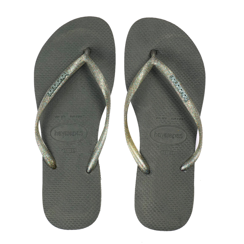 Havaianas Slim Logo Metallic Green