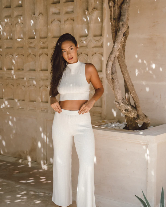 Ladies white cut best sale off trousers