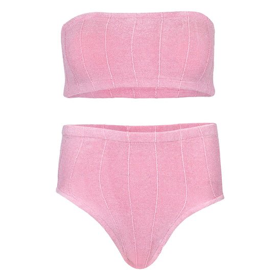 Edie Nile Bikini Metallic Dusty Pink
