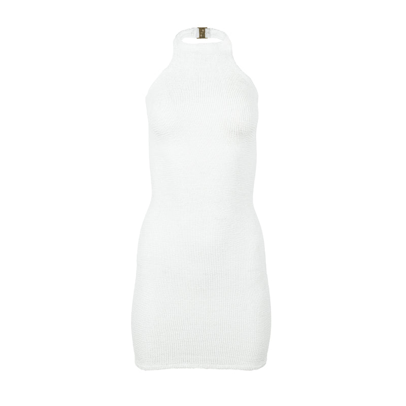 Polly Dress Crinkle White