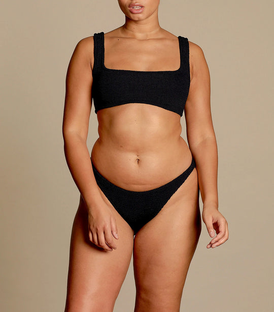 Load image into Gallery viewer, Black Crop Top Bikini Set | Hunza G
